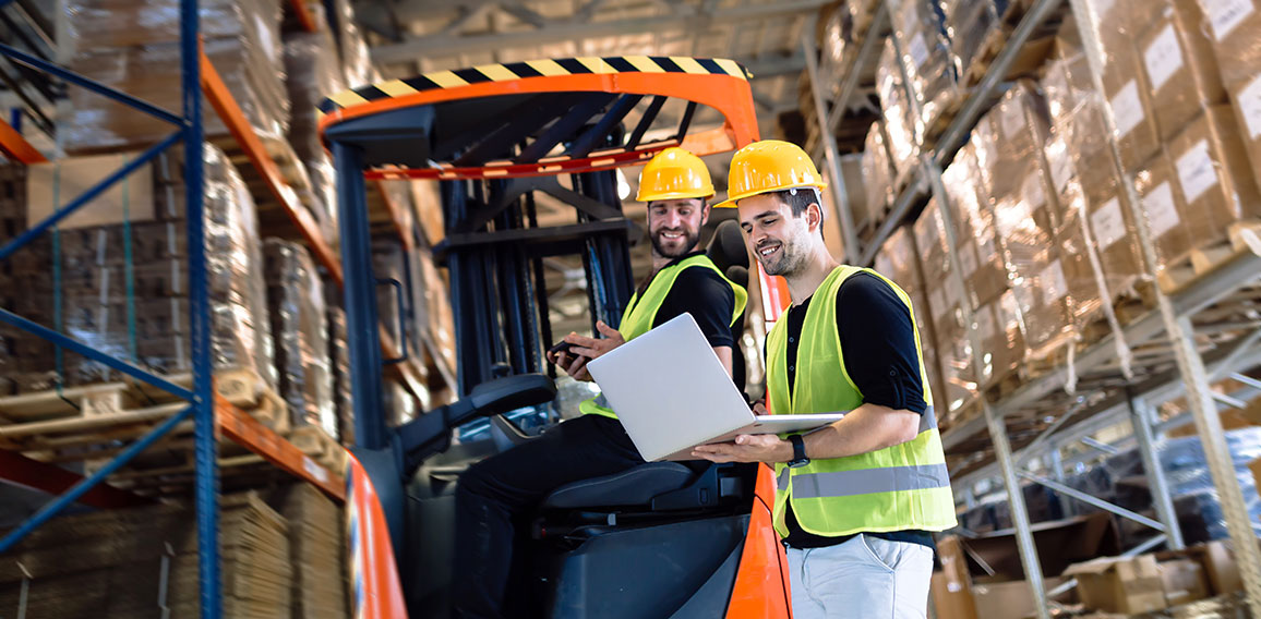 People working in warehouse