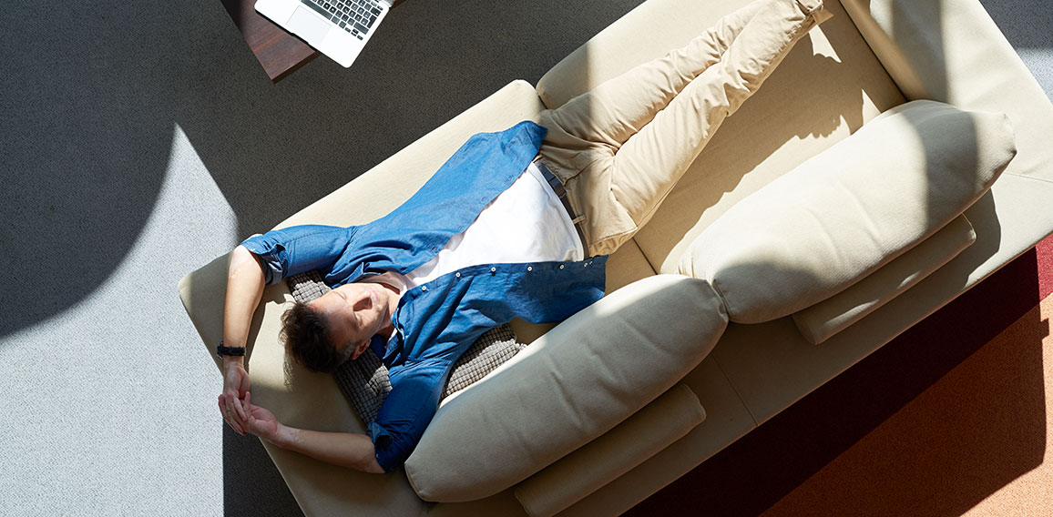 Relaxed man at home