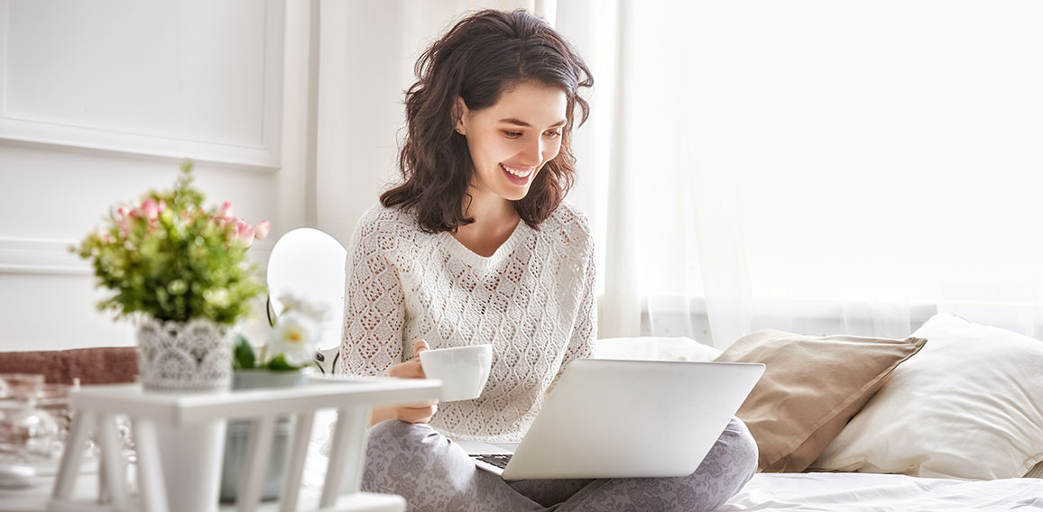 woman working on a laptop