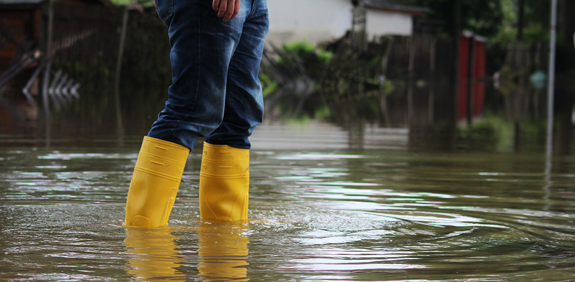 Stiefel im Hochwasser