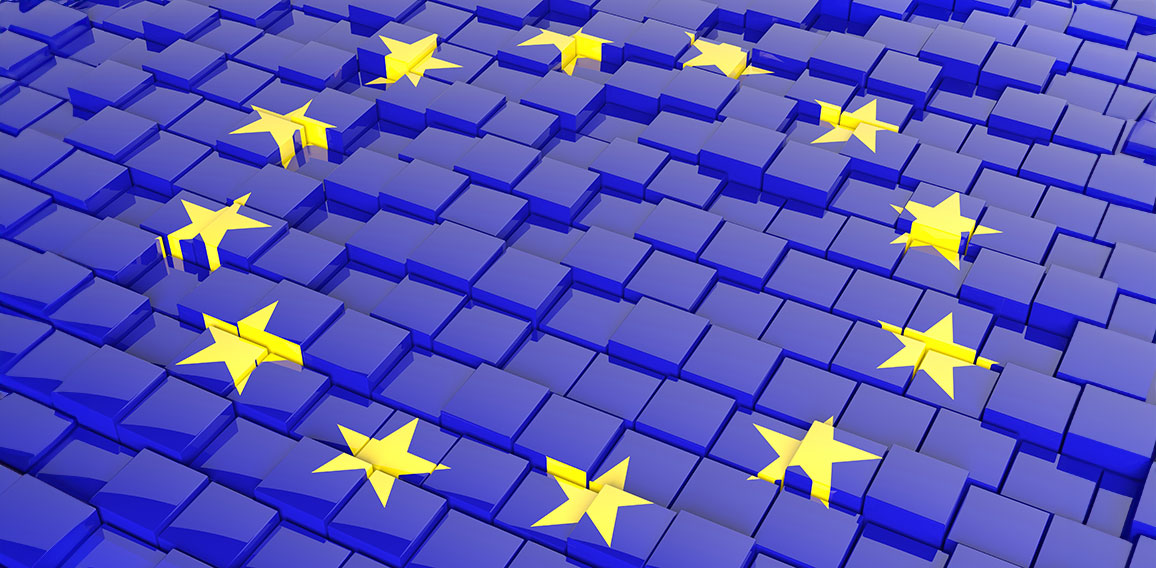 3D abstract background with flag of Europe Unio