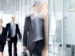 Businesspeople in corridor