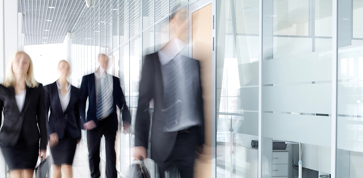 Businesspeople in corridor