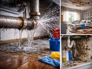 Undichte Rohre, defekte Anschlüsse oder geplatzte Leitungen zählen zu den häufigsten Ursachen für Schäden in der Wohngebäudeversicherung.